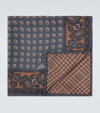 Brioni Printed silk twill scarf