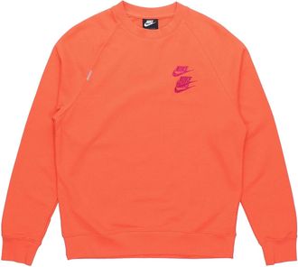 Nike As M Nsw Ft Crw Wtour Embroidered Pattern Round Neck Long Sleeves Orange DD0883-842