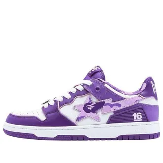 A Bathing Ape SK8 Sta Leather Low Purple 16 1J22-191-002-PURPLE