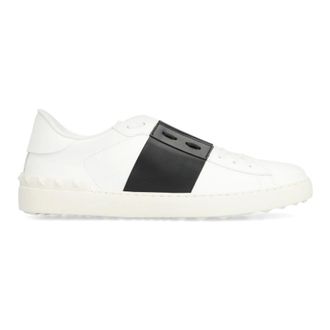 Valentino Sneakers, male, White, Size: 10 1/2 US Open Leather Low-Top Sneakers