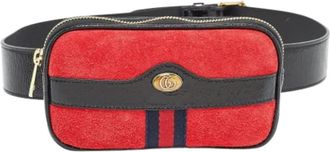 Gucci Pre-owned Leather gucci-bags - Dames - Vintage Heuptassen - Rood - ONE Size - Vintage