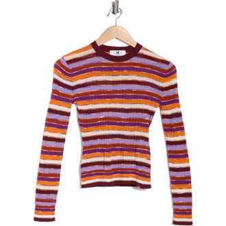 M Missoni Slim Stripe Sweater in Orange Pink Brown White Stripe at Nordstrom Rack, Size Medium