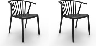 Resol Sillas Woody Resol Pl&aacute;stico Negro (pack De 2)