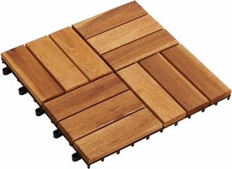 vidaXL Tile De Decking 10 Uds. Marr&oacute;n 30 X 30 Cm Madera De Acacia Vidaxl