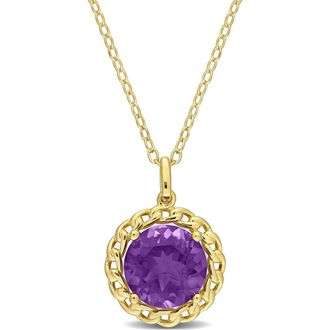 Delmar 10K Gold Vermeil African Amethyst Chain Pendant Necklace in Purple at Nordstrom Rack
