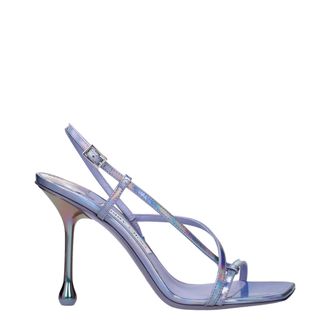 Jimmy Choo London Purple Leather Stiletto Heel Womens Sandals