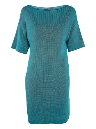 Ralph Lauren 2024 ribbed-knit mini dress - women - Elastane/Silk/Nylon/Cashmere - S - Blue