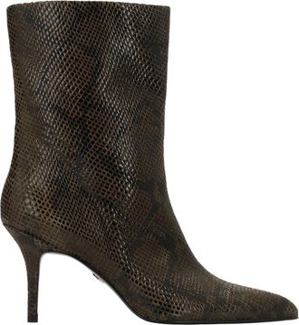 Kazar Tamira Booties - Dames - Laarzen met Hak - Groen - 37 EU - Leer - Schoenen