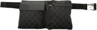 Gucci Pre-owned GG Canvas Double Pocket - Dames - Vintage Heuptassen - Zwart - ONE Size - Vintage