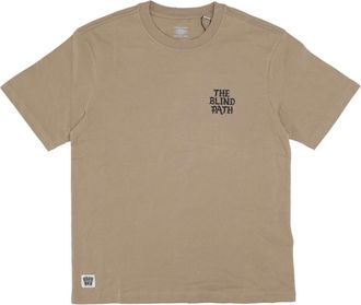 Element T-Shirts, male, Beige, Size: XL Khaki Tee with Timber Embroidery