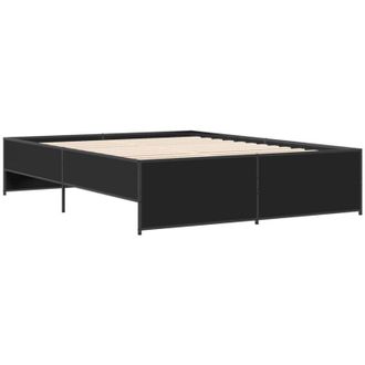 vidaXL Vidaxl - Estructura De Cama Madera De Ingenier&iacute;a Y Metal Negro 160x200cm