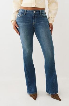 True Religion Joey Low Rise Flare Jeans in Medium Mistletoe Wash at Nordstrom Rack, Size 30