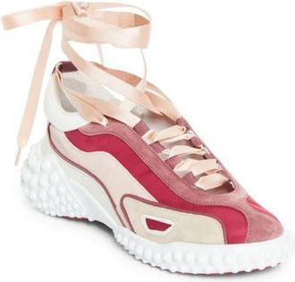 Christian Louboutin Mara Ankle Tie Sneaker in Version Palacy at Nordstrom, Size 10.5Us