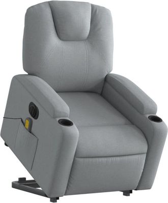 vidaXL Vidaxl - Sill&oacute;n De Masaje El&eacute;ctrico Reclinable Elevable Tela Gris Claro