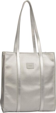 Gabor Shopper GABOR Elfie, Damen, Gr. B/H/T: 30cm x 33cm x 9,5cm, silber, Polyurethan, clean, gepflegt, unifarben, Taschen Shopper, aus fein genarbtem, glat