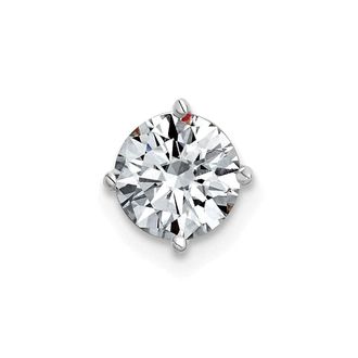 Diamond2Deal 14k White Gold 1ct. 6.5mm Round Moissanite Solitaire Chain Slide Pendant