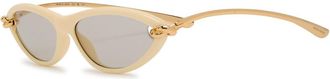 Bottega Veneta Narrow Cat-eye Sunglasses - Gold - One Size