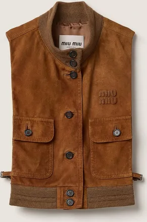 Miu Miu Waxed suede leather vest