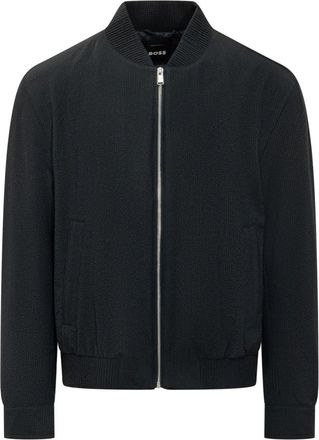 HUGO BOSS Navy Blue Band Collar Jacket