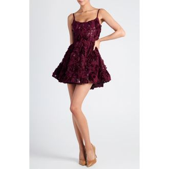 Helsi Jordan Floral Sequin Minidress in Merlot at Nordstrom, Size Xx-Large