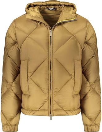 K-Way K-Way Mens Maya Hooded Puffer Jacket Mustard Yellow - Brown - Size X-Large