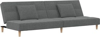 vidaXL Vidaxl - Sof&aacute; Cama De 2 Plazas Con Dos Almohadas Tela Gris Oscuro