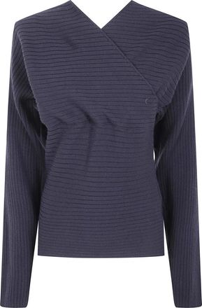Paloma Wool Polenta Sweater - Dames - V-hals truien - Grijs - L - Wol - Truien & Vesten