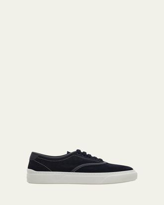 Ferragamo Mens Sunset Suede Low-Top Sneakers