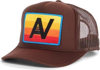 Aviator Nation Logo Rainbow Trucker Hat in Brown at Nordstrom
