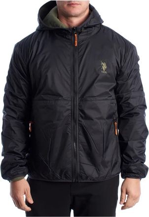 U.S.Polo Association Omkeerbaar Fleece en Windjack - Heren - Zomerjassen - Zwart - 2XL - Polyester - Jassen