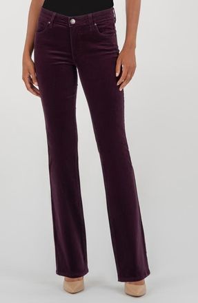 Kut from the Kloth Natalie Mid Rise Bootcut Corduroy Pants in Eggplant at Nordstrom, Size 12P