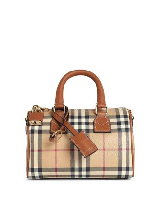 Burberry Bowling Briar Brown Cotton Blend Mini Bag