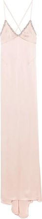 Amen Jurk met satijnen afwerking - Beige