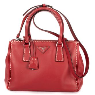 Prada Stitched Double Zip Convertible Tote schoudertas