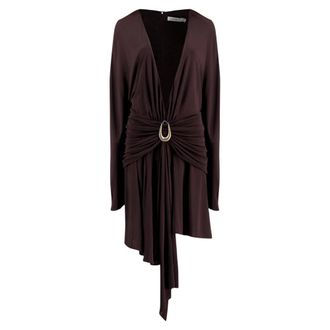 CHRISTOPHER ESBER Party Dresses, female, Brown, Size: XS Stone-detail Draped Mini Dress
