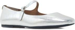 Gentle Souls Wynona Mary Jane Flat in Silver Leather at Nordstrom Rack, Size 5.5