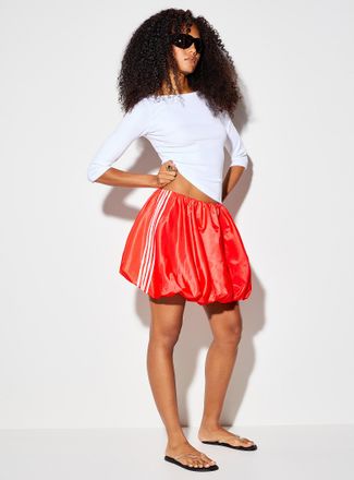 Icone Womens Athletic stripes balloon miniskirt