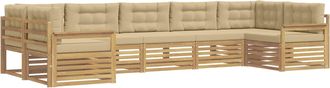 vidaXL Conjunto De Sof&aacute;s De Exterior 7 Uds. Y Beige Vidaxl