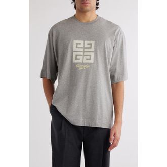 Givenchy New Studio Fit Oversize Logo Graphic T-Shirt in Light Grey at Nordstrom, Size Large