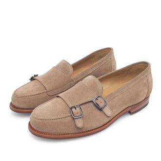 Heinrich Dinkelacker Slipper & Pantoletten - Loafer Wien Double Monk V - Gr. 40,5 (EU) - in Beige - f&uuml;r Damen