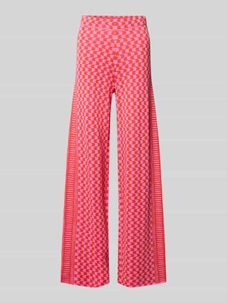 Suncoo Flared Cut Hose aus Viskose-Mix im Allover-Look Modell JONAS in Pink, Gr&ouml;&szlig;e XS