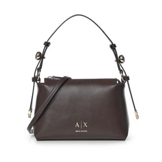 A|X Armani Exchange Borsa a spalla con logo - - Bags - Donna - Marrone - ONE SIZE