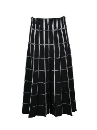 Antonino Valenti Black Viscose-Blend Zip Long Knit Skirt