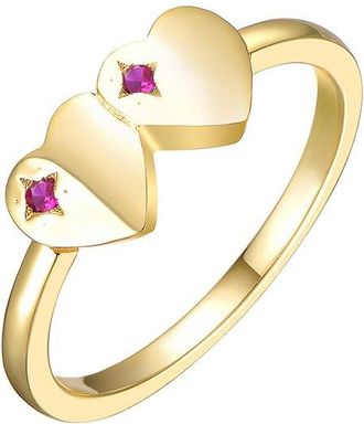 Rachel Glauber 14K Plated Cz Heart Ring