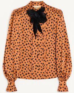 Valentino Crepe Satin Shirt With Plus De Pois Dalmata Print Wo