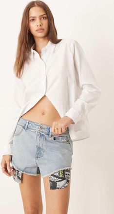 adidas Originals x Jeremy Scott - Pantaloncini di jeans blu indaco