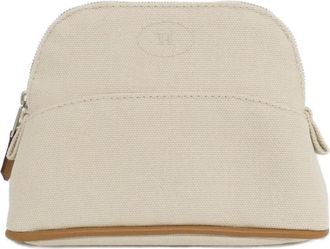 Herm&egrave;s Beige Ivory Canvas Pouch (Pre-Owned)