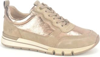 Caprice Taupe Goud Runner Tapijt Modern Stijl - Dames - Sneakers - Beige - 41 EU - Schoenen