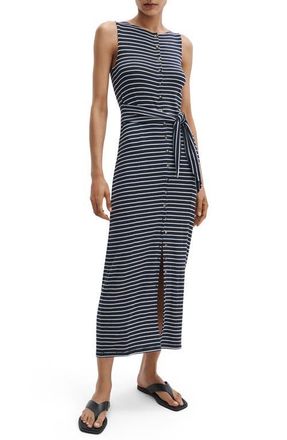 Rag & Bone The Knit Tie Waist Sleeveless Maxi Dress in Salt Multi at Nordstrom, Size Xx-Small