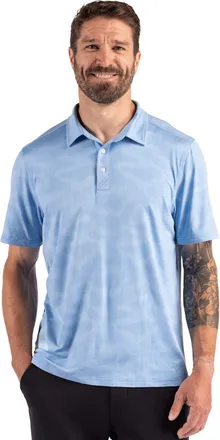 Cutter & Buck Coastline Recycled Double Peached Camo Print Mens Polo